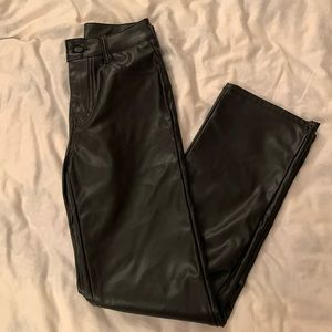 Black leather pants